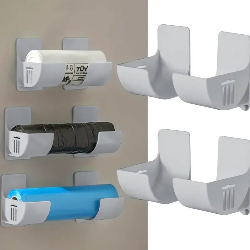 

4-pack Punch-free Storage Rack Kitchen Plastic Wrap Garbage Bag Cabinet Storage Rack Refrigerator Side Storage Rack good