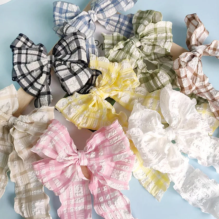 10Yard Packaging Ribbon with Cutable Plaid Pleated Edge Puff Ribbon Handmade DIY Cake Flower Bundle Gift Packaging Ribbon