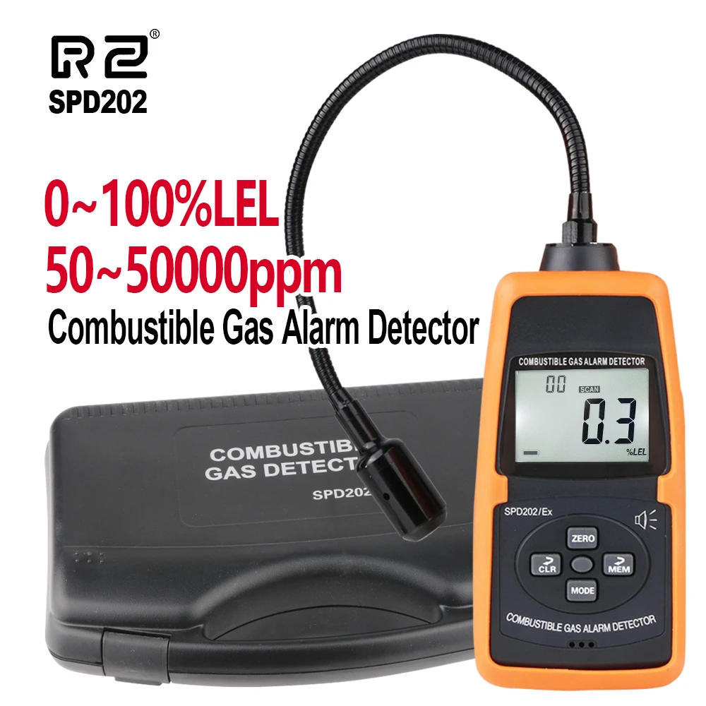 

Gas Analyzer Combustible gas detector port flammable natural gas Leak Location Determine meter Tester Sound Light Alarm SPD202