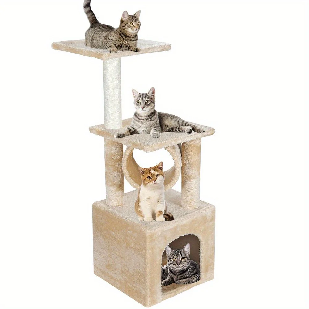 36 Inch Cat Tree Tower Activity Center Large Playing House Condo For Rest&Sleep