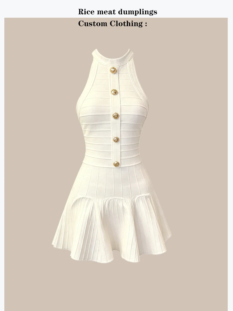 

Stunning Knitted Vest Dress Women's Short Slim Fit High End Feel Elegant Lady Style Fashionable Casual Summer Dress