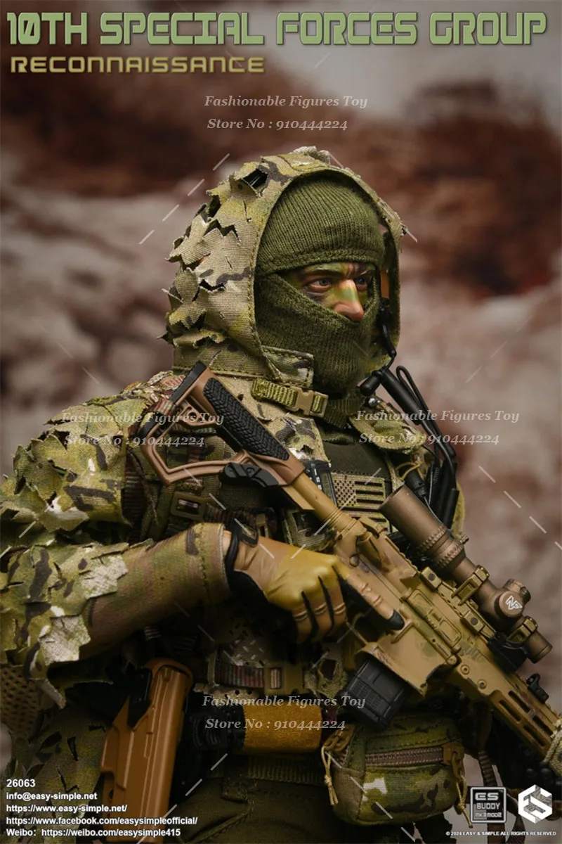 Easy&Simple ES 26063 1/6 Men Soldier 10th Special Group Reconnaissance Combat Doll 12Inch Action Figure Model Toys Collection