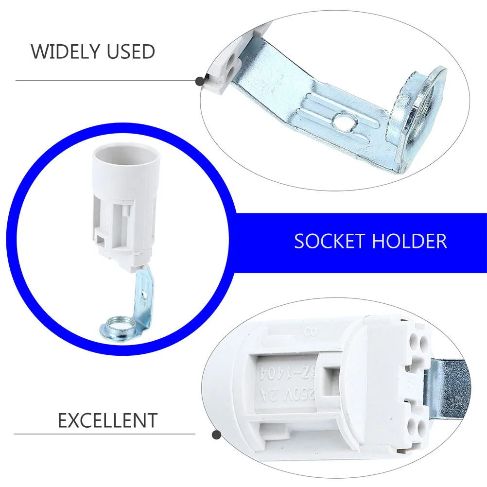 

4Pcs E14 White Lamp Base 70mm Height Plastic Zinc Alloy Copper Socket Holder for Lighting Fixtures