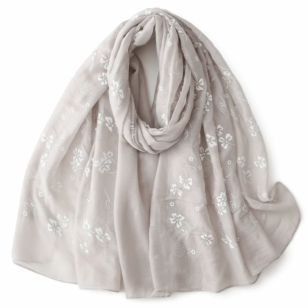 

Retro Foulard Hijab Elegant 180*90Cm Sunscreen Shawl Thin Floral Embroidery Dual-purpose Shawl Spring Summer Autumn for Women