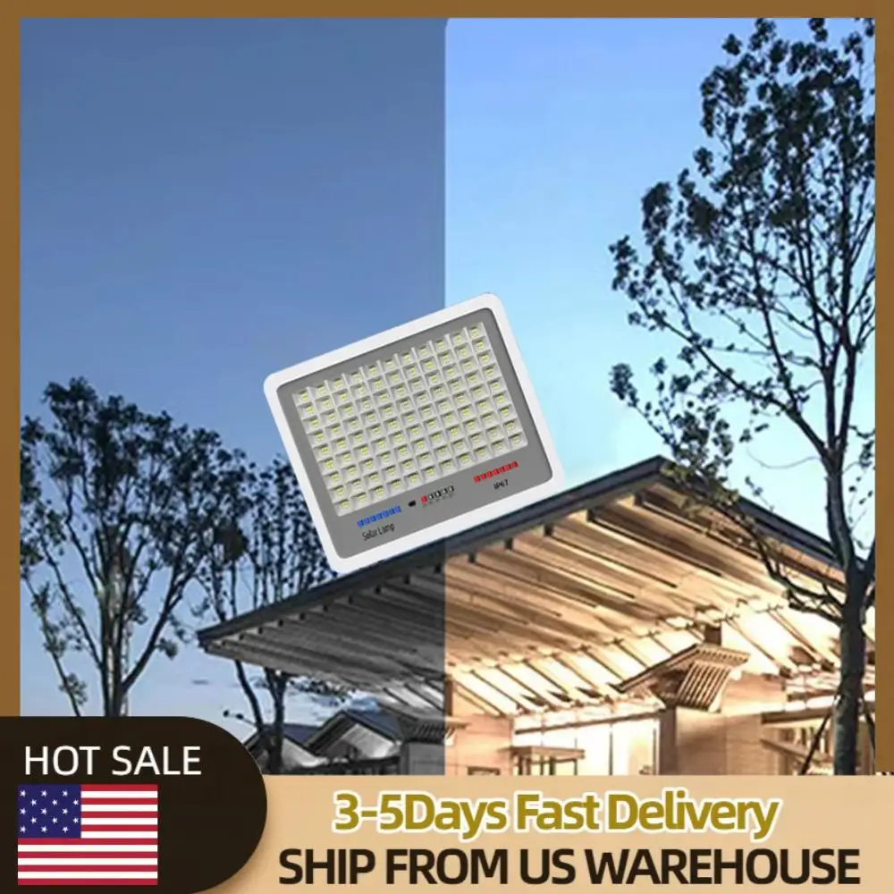 

Solar Powered LED Street Light Auto-On Outside Spotlights Multi Modes Outdoor Wall Floodlight Remote Control for Patio Path Yard