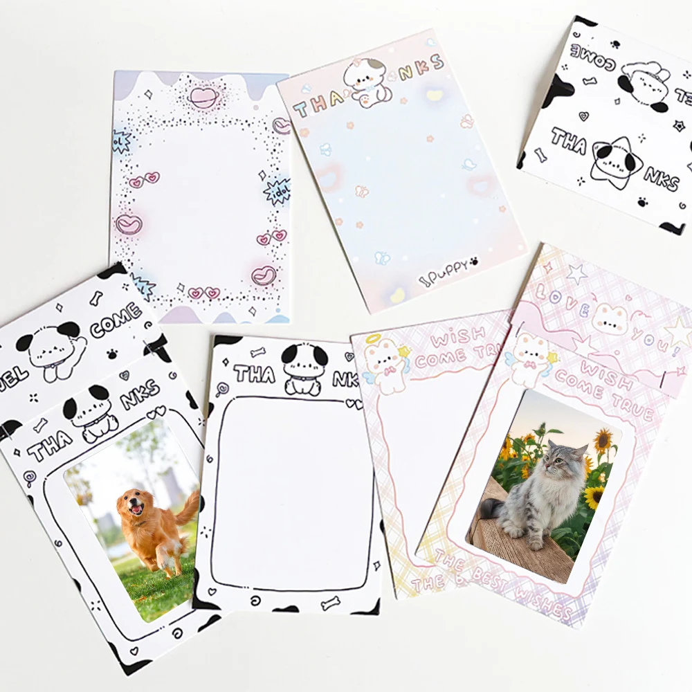 10PCS Card Protective Packaging Card Head Paper Card Back Photo Cardboard Back Puppy and Cat Printing DIY Packaging Gift Decor