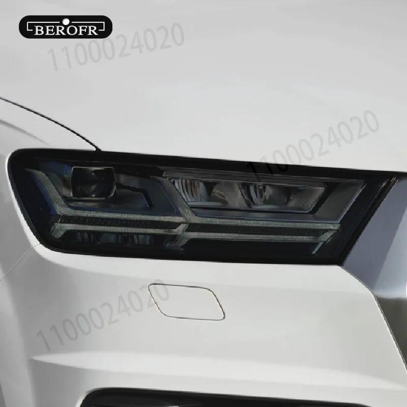

2 шт. для Audi Q7 4M 2016 2017 2018 2019 2020 оттенок фар автомобиля черная виниловая защитная пленка прозрачная наклейка из ТПУ аксессуары