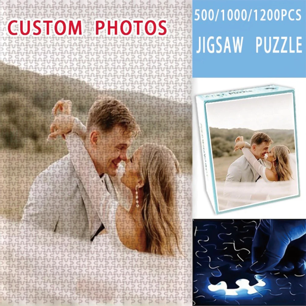 35/300/500/1000pcs Personalized Custom Photo Puzzle Couple Photos for Adults Family Gifts Kid Educational Toys