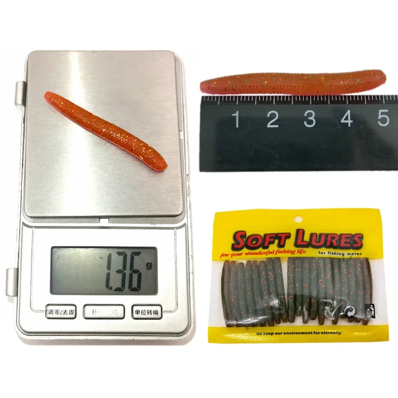 New 20pcs Fishing Soft Lures 5cm 1.36g  Artificial Worm Baits Silicone Fishing Lures Crankbait Fishing Bass Tackle image 4