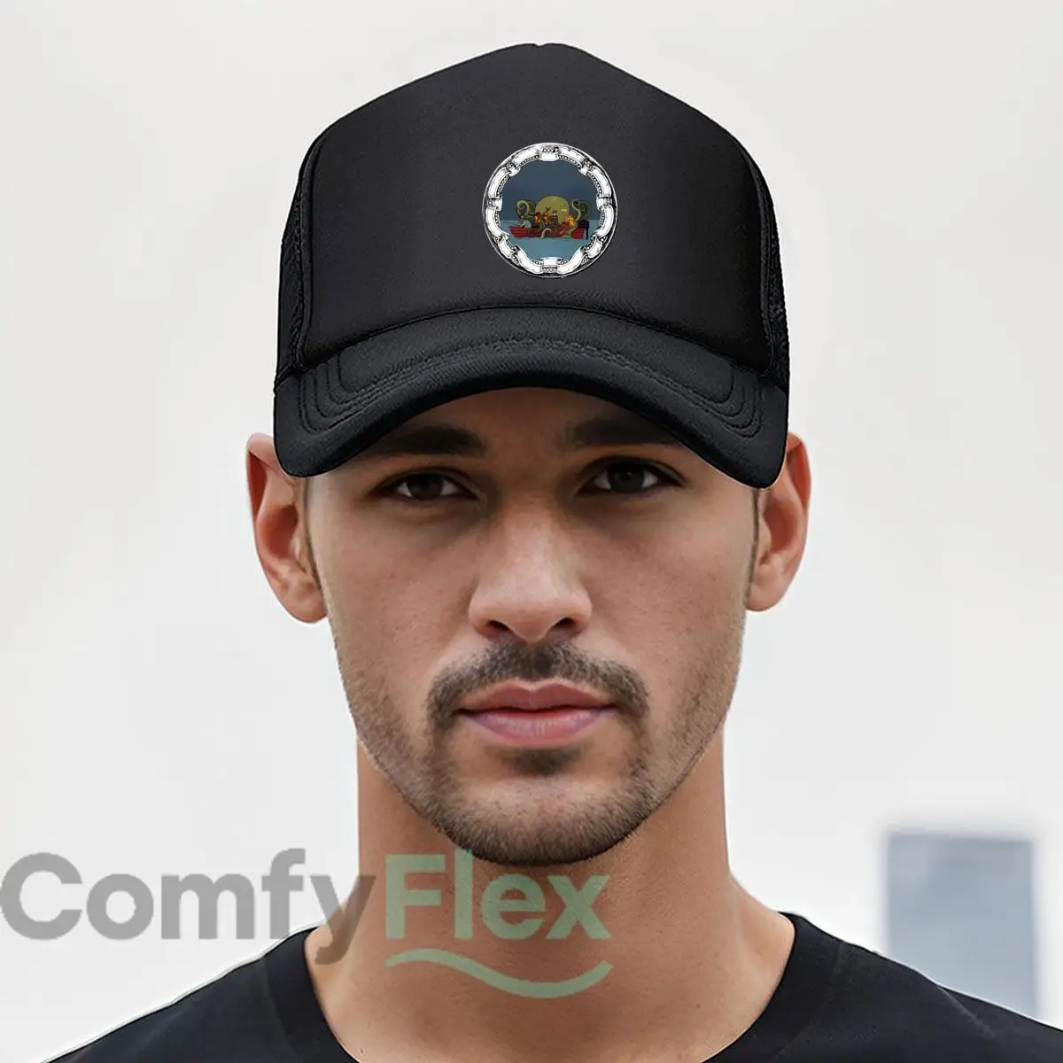 Cthulhu - Themed Boat Art Mesh Baseball Cap