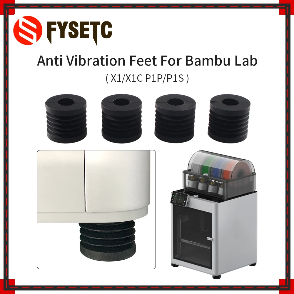 

For Bambu Lab P1P/P1S Anti Vibration Feet Pad Anti-slip Anti-Shock Dust-proof Rubber Foot Pad bamboo Bambulabs X1/X1C 3D Printer