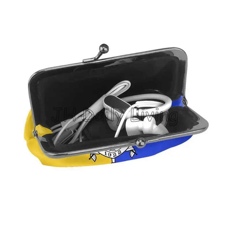 Sigma Gamma Rho 1922 SGR Mini Leather Purse Small Change Pouch with Kiss-Lock Clasp Closure Buckle Wallet for Girls Women Gifts