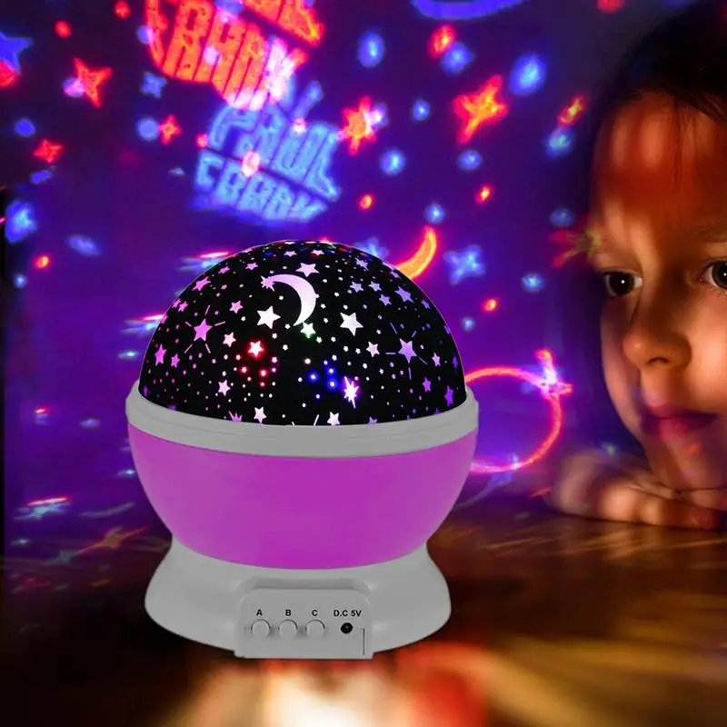 Star Night Light Projector Rotating Star Projector Desk Lamp With USB Cable Starry Projector Light For Toddler Kids Sleep