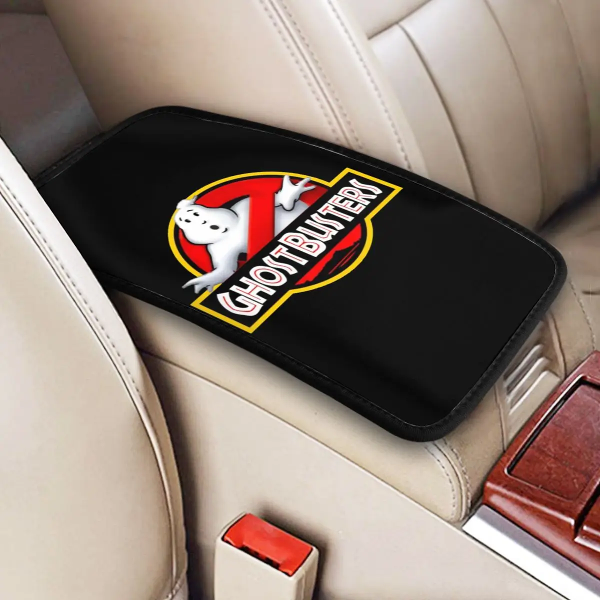 Reposabrazos de coche con logotipo de cazafantasmas personalizado, almohadilla de caja antideslizante, cubierta de consola central, cojín Interior de coche, almohadilla de caja de almacenamiento