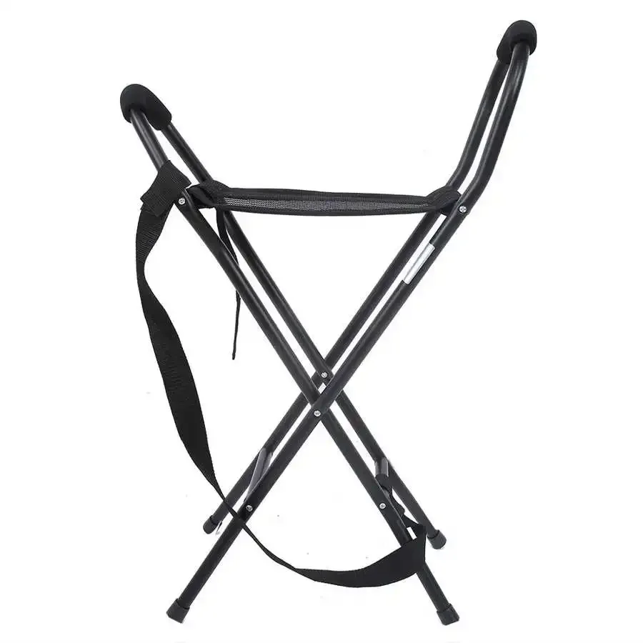 For Walking Stick Cane Folding Cane Stools Portable Lightweight Walking Chair with Seat Crutches Seniors Mobility Aids