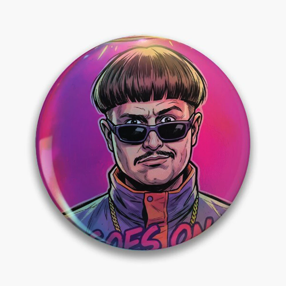 Oliver Tree Life Goes On   Pin Holographic Star Heart Pin Brooches Laminated Button Fashion Accessory