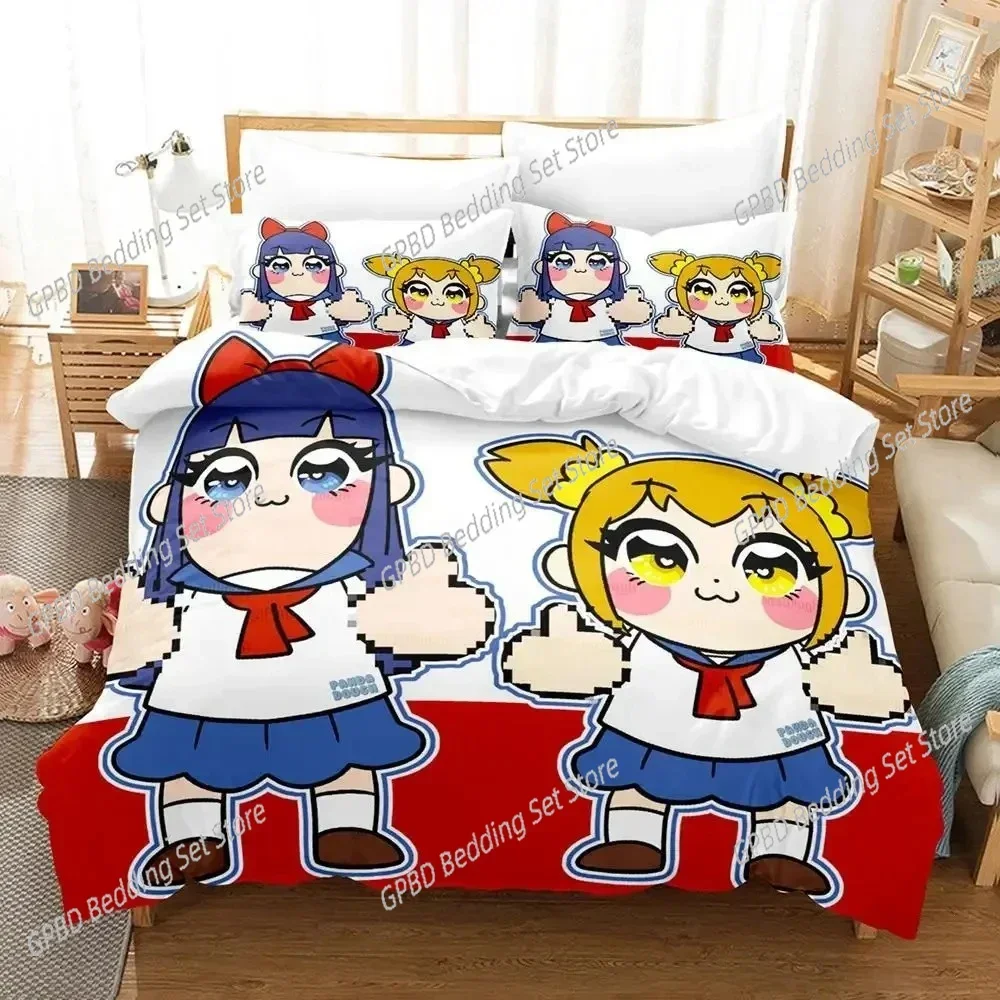 

Anime Pop Team Epic PIPI Bedding Set For Bedroom Soft Modern Bedspreads Comefortable Kids Duvet Cover Quilt Cover And Pillowcase