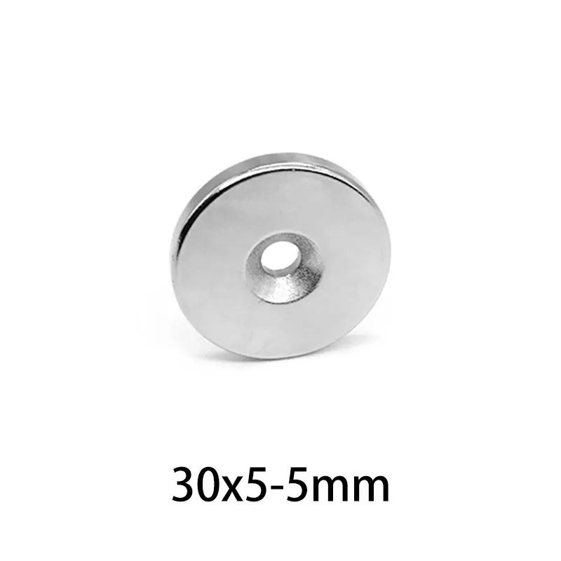 1/2/5/10/15/20PCS 30X5-5 Round Search Magnet 30*5 Hole 5mm Disc Countersunk Neodymium Magnet 30x5-5mm Permanent Magnet 30*5-5