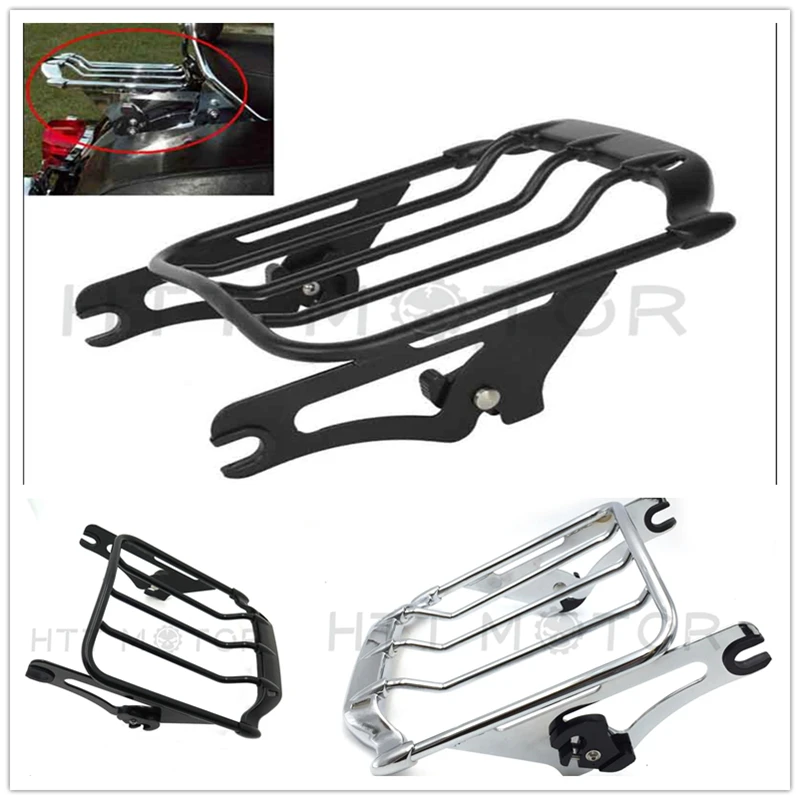 

Aftermarket Motorcycle Parts Detachable Matte Black Air Wing Two Up Luggage Rack for Harley Davidson Touring Models 2009-Up