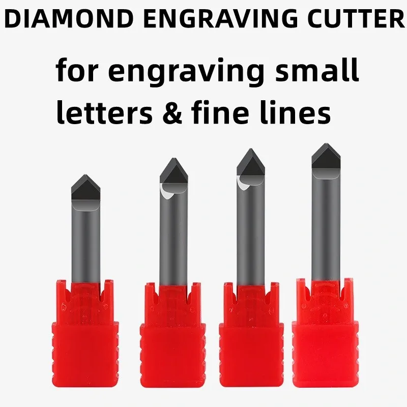 Diamond stone engraver Small letter Engraving Cutter Granite Tools Marble Relief cnc Bit PCD Shank 6mm Milling Carving Tool 1pc