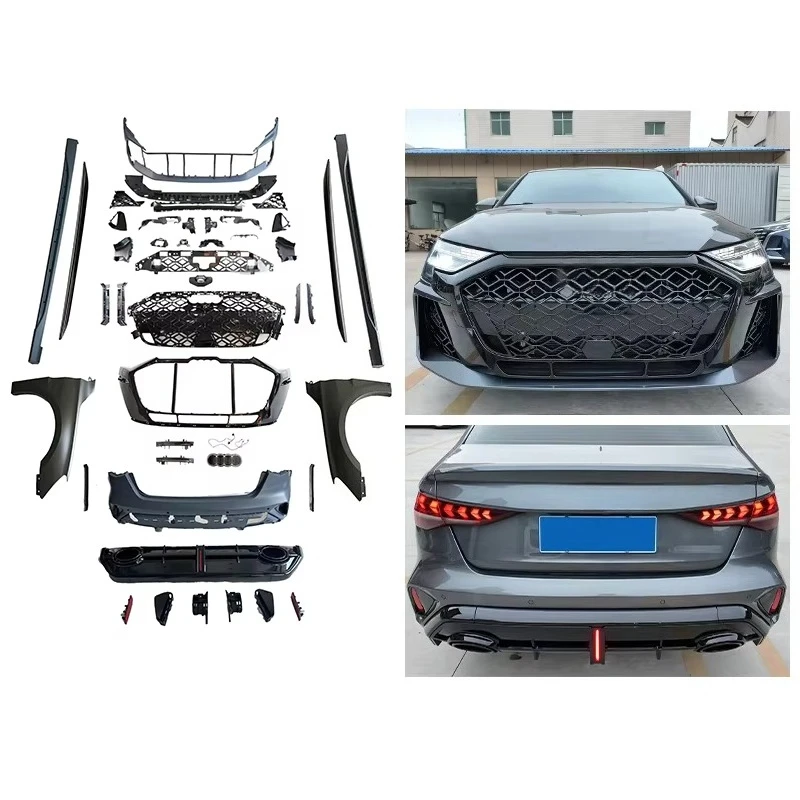 

RS3 2025 Car Modification New Front and Rear Bumper Body Kit with Fog Light Car Upgrade for 2021-2024 A3
