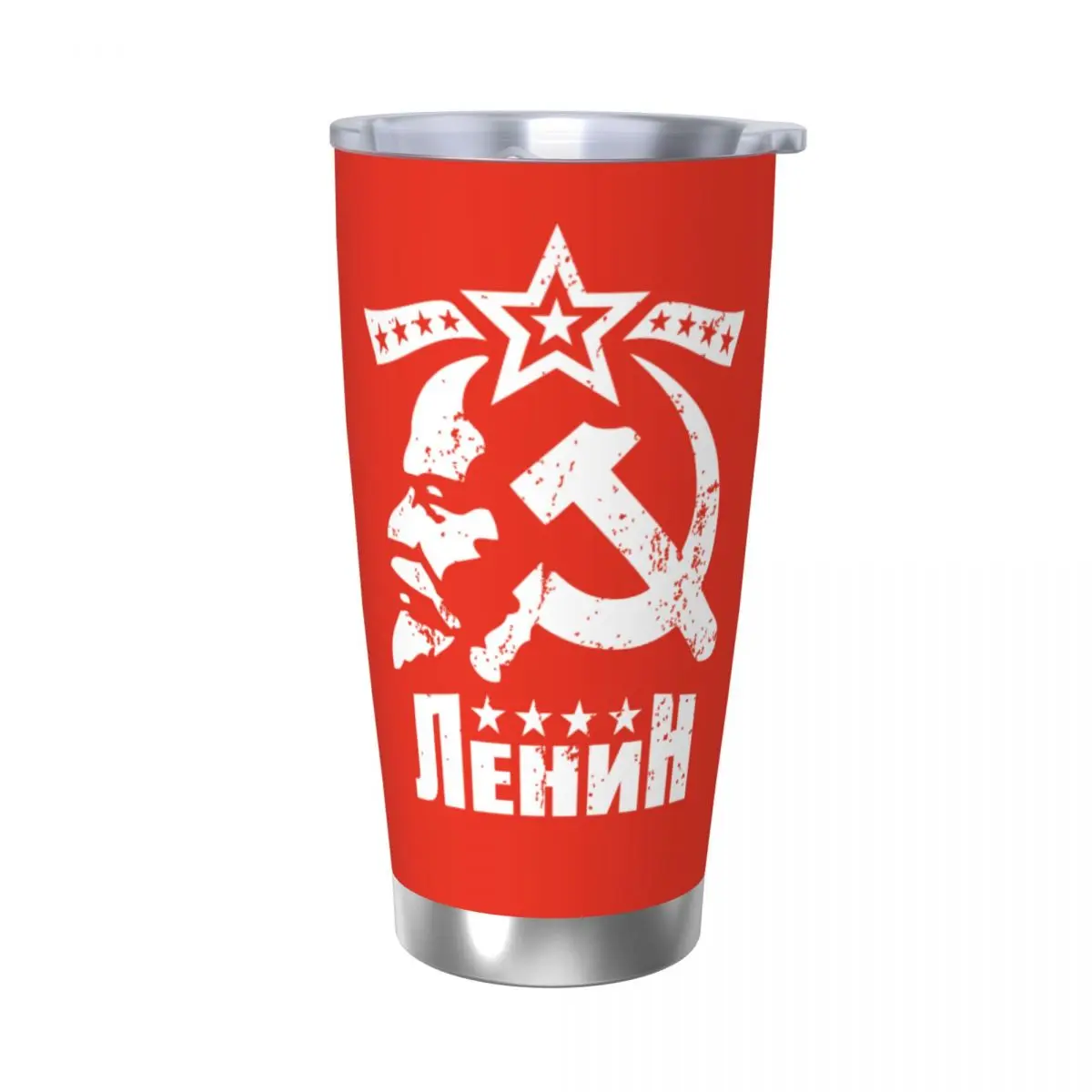 Vladimir Ilyich Lenin Insulated Tumbler with Lid CCCP USSR Bolshevik Stainless Steel Coffee Mugs Office Home Car Bottle Cup 20oz