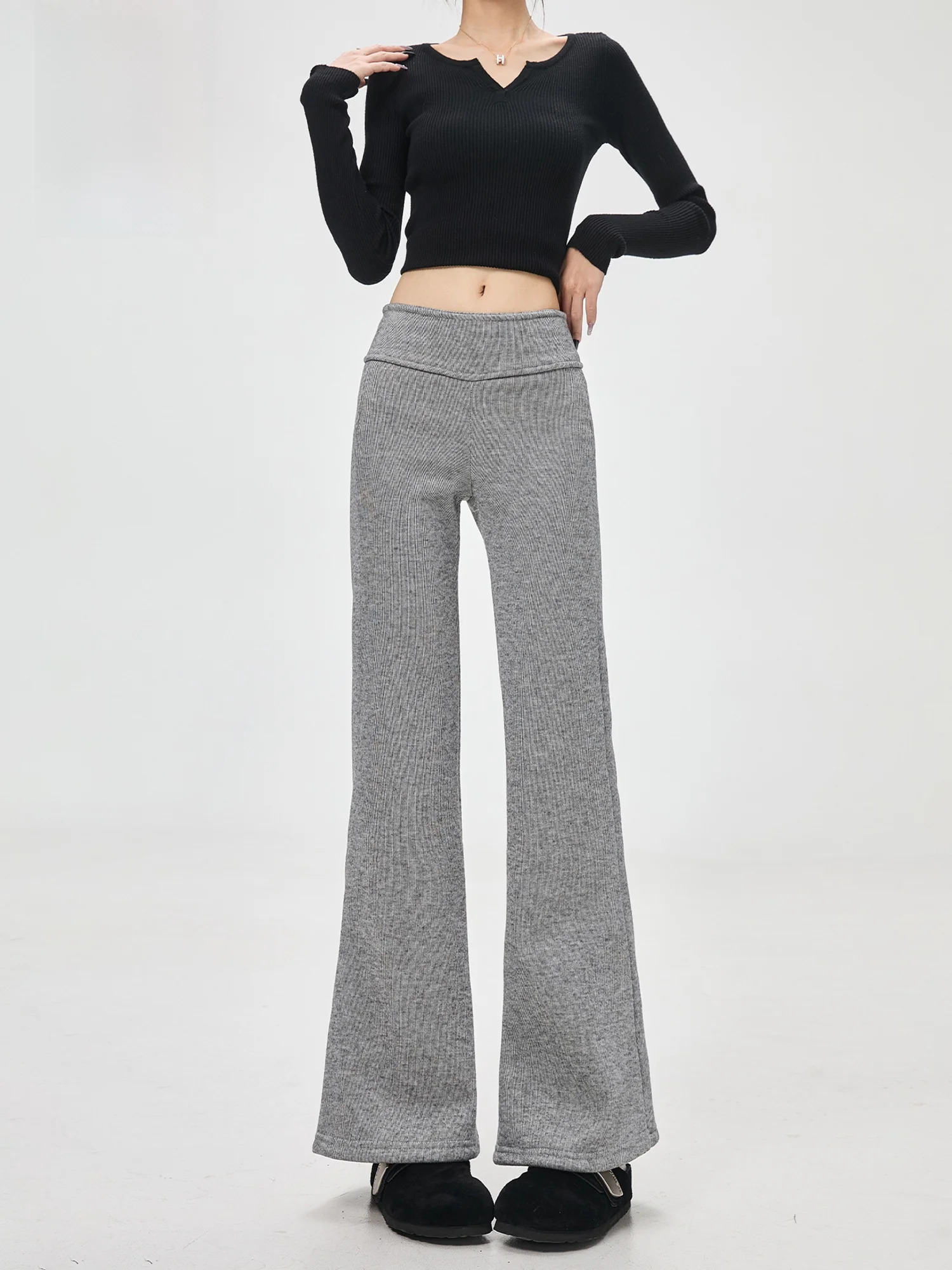 

Женские повседневные брюки для йоги ItCHOCOOLATE с низкой талией, драпировкой и облегающим кроем, мягкие универсальные расклешенные брюки с высокой эластичностью и терморегуляцией