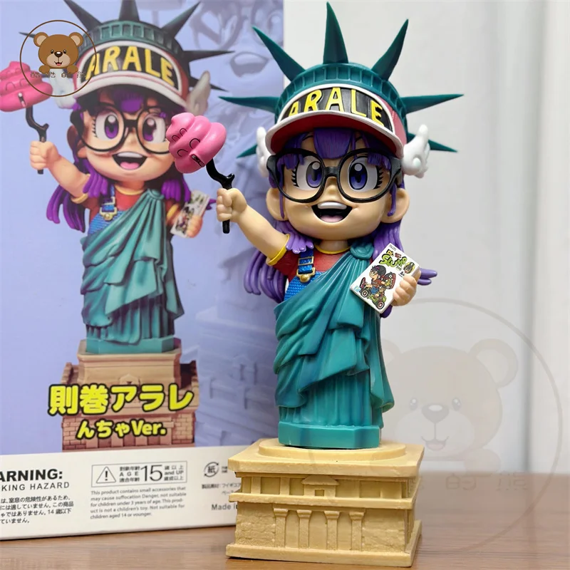 23cm Dr. Slump Anime Figure Arale Cos Statue Of Liberty Figures Cute Pvc Statue Model Doll Collection Desk Decoration Toy Gifts