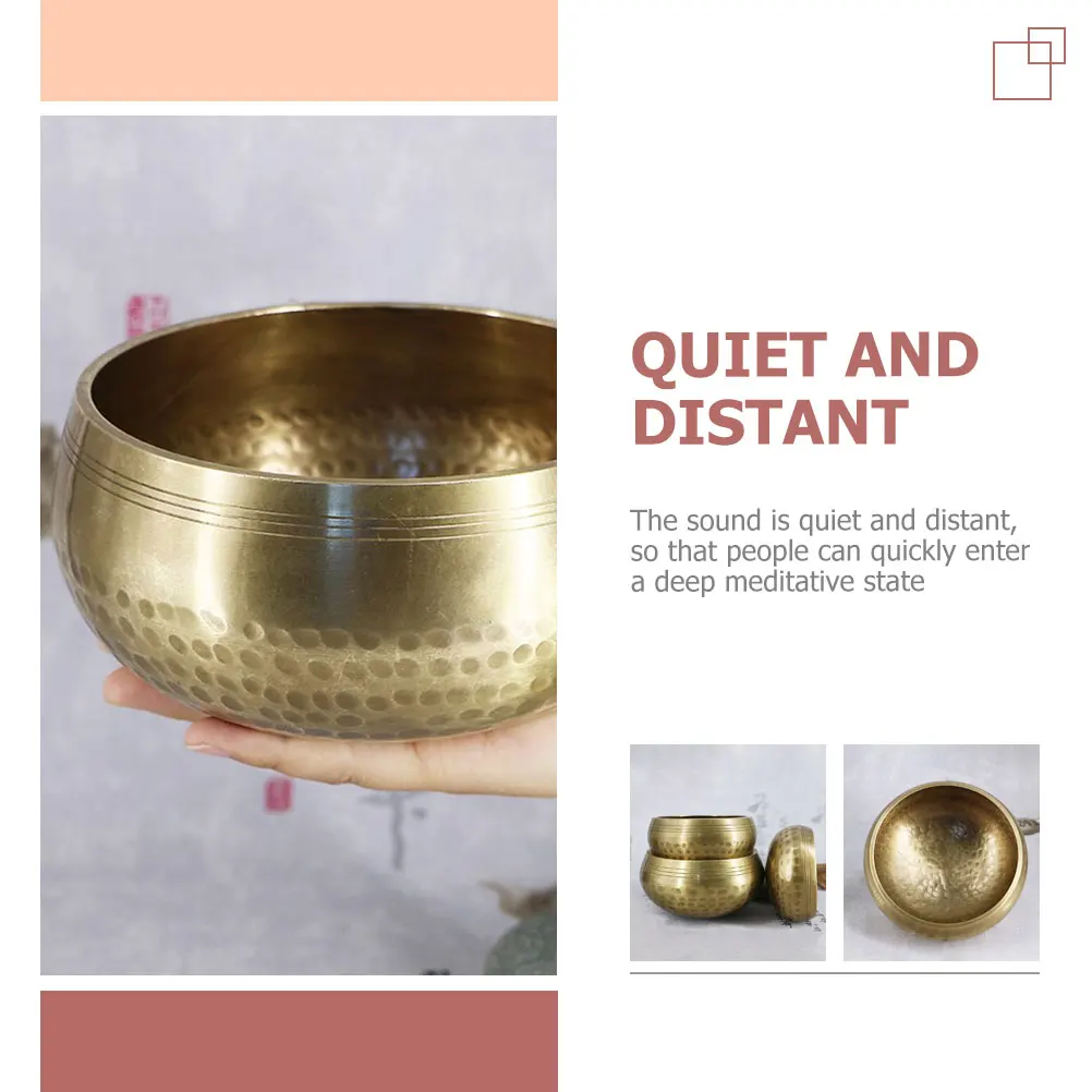 

1 set 1 Set Sound Yoga Meditation Therapy Chanting With Mallet Tibetan Singing Bowl For Relaxation Copper