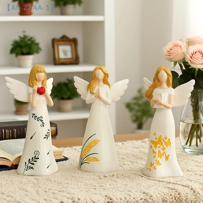 【ZYAA-1】3 قطع تماثيل ملاك للنساء - تمثال ملاك حارس الراتنج هدية لتزيين عيد الميلاد وعيد الشكر
