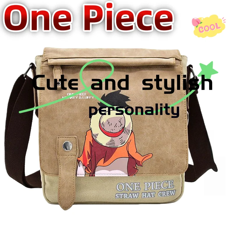 

One Piece Crossbody Bag Cute and Fashionable Cartoon Canvas Shoulder Bag for Male and Female Students, Birthday Gift for Friends