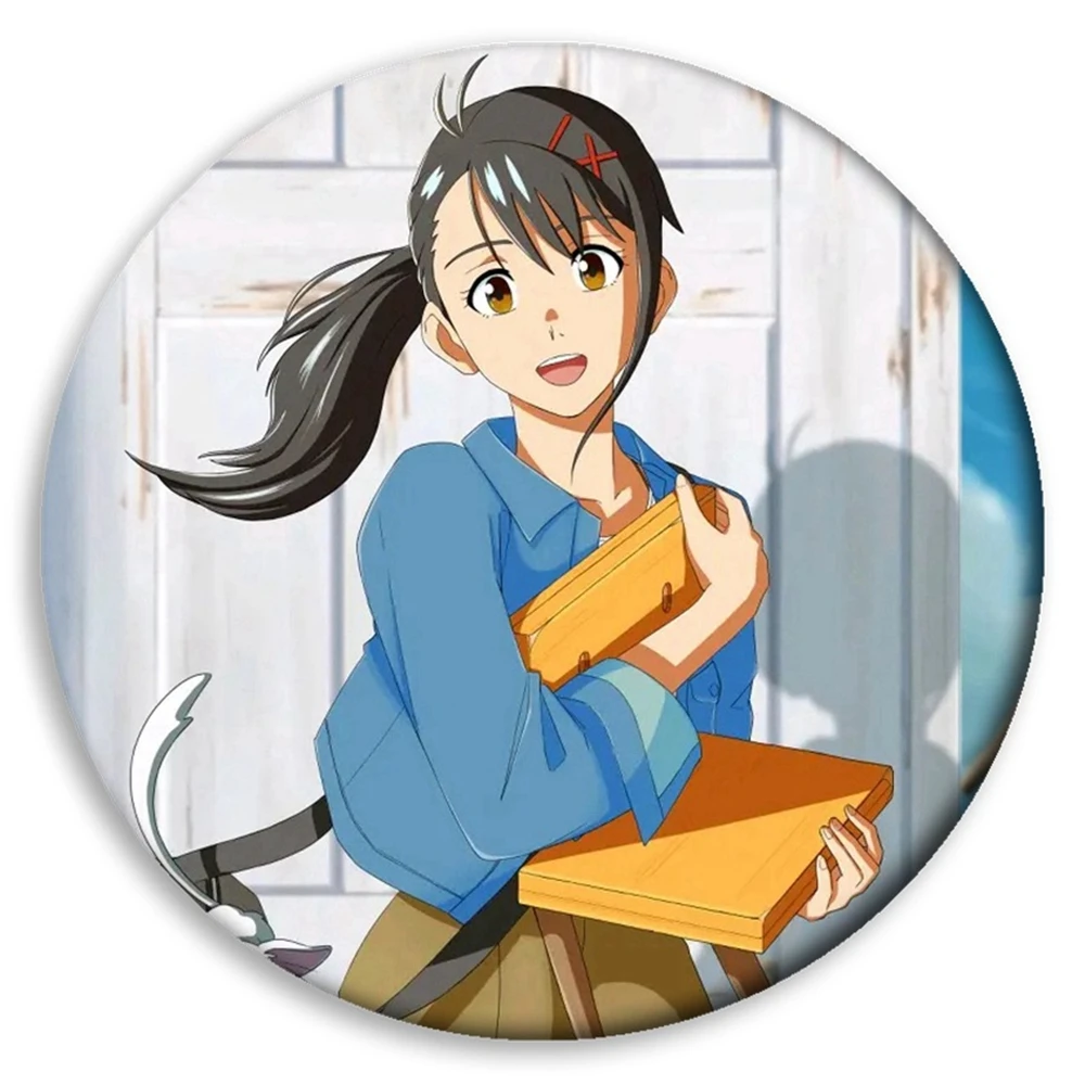 58 مللي متر أنيمي Iwato Suzume Munakata Sōta Iwato Tamaki تأثيري حلي شارة دبوس SPTE صفيح بروش الدعامة #6