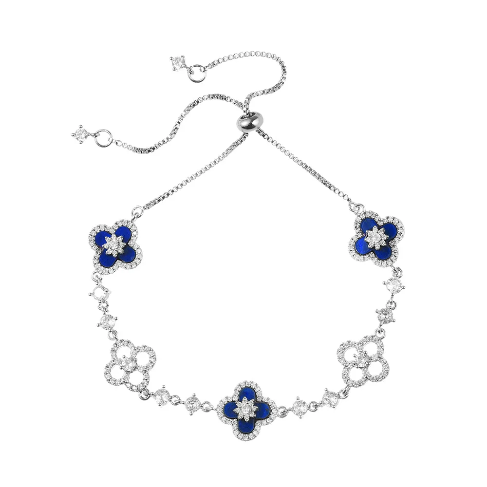Light Luxury Cherry Blossom Pink Shell-like Clover Bracelet,Women's Stylish Chic Jewelry,Lucky Four-Leaf Flower Design,Hot Sale