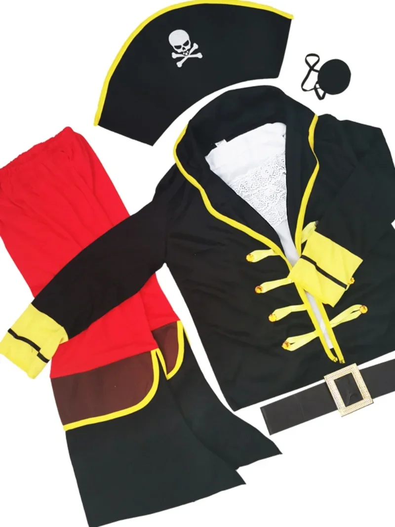 Halloween Costumes Kids Boys Pirate Costume Children Captain Jack Cosplay set for Christmas New Year Purim Pirate Clothes