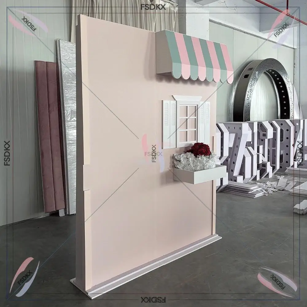 New Design Pvc Stage Backdrop Window Shape Event Wall For Party Event Backdrop Modern