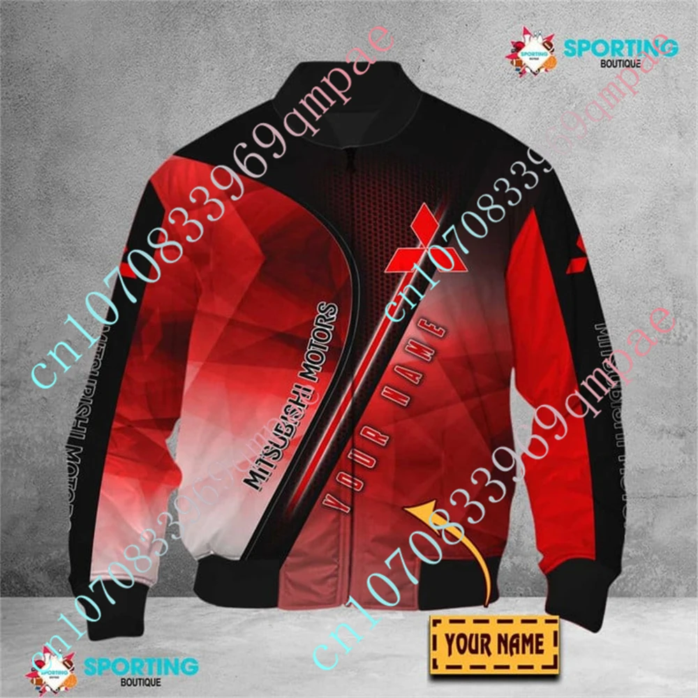 Mitsubishi Jackets For Men's Clothing Thick Coats Bomber Jacket Techwear Baseball Uniform 3D Parkas Windbreaker Custom Logo