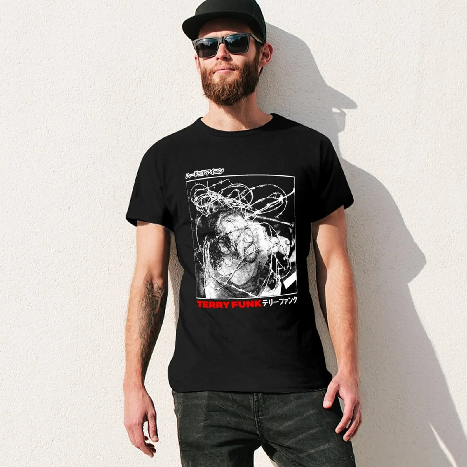 Pro Wrestling Terry Funk T-shirt.png T-shirt oversized anime men t shirts