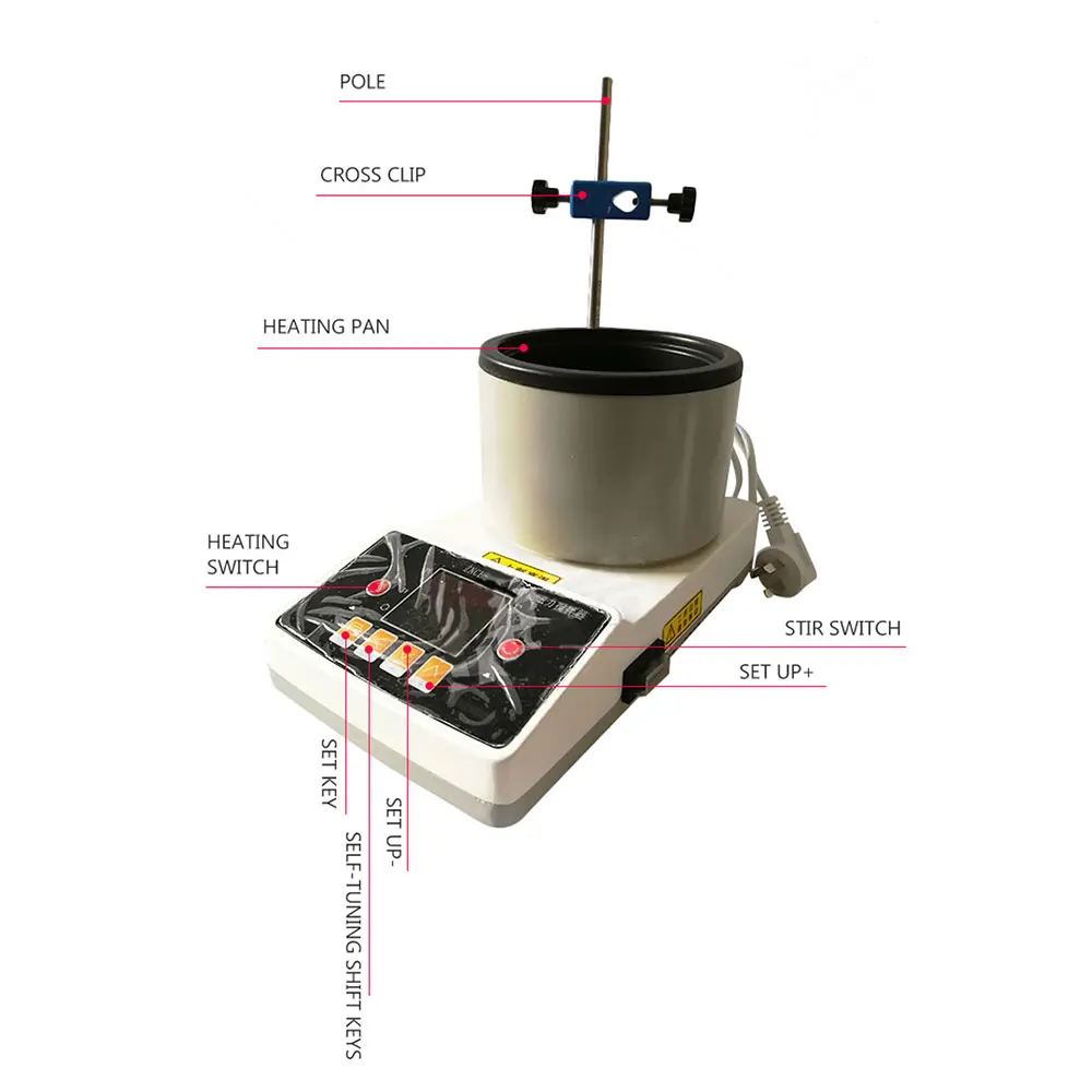 HOT Laboratory Digital Magnetic stirring heating pot ZNCL-GS High temperature stirrer Smart constant temperature 130x70mm