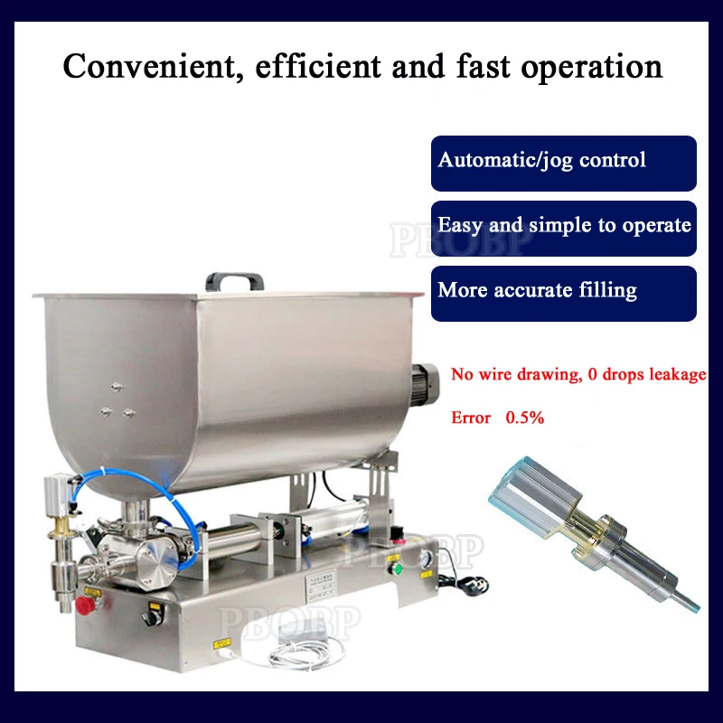 Including Tariffs Factory Direct Hot Sale Semi Automatic U Type Mixing Sauce Paste Filling Machine For 100-1000ml Peanut Butter