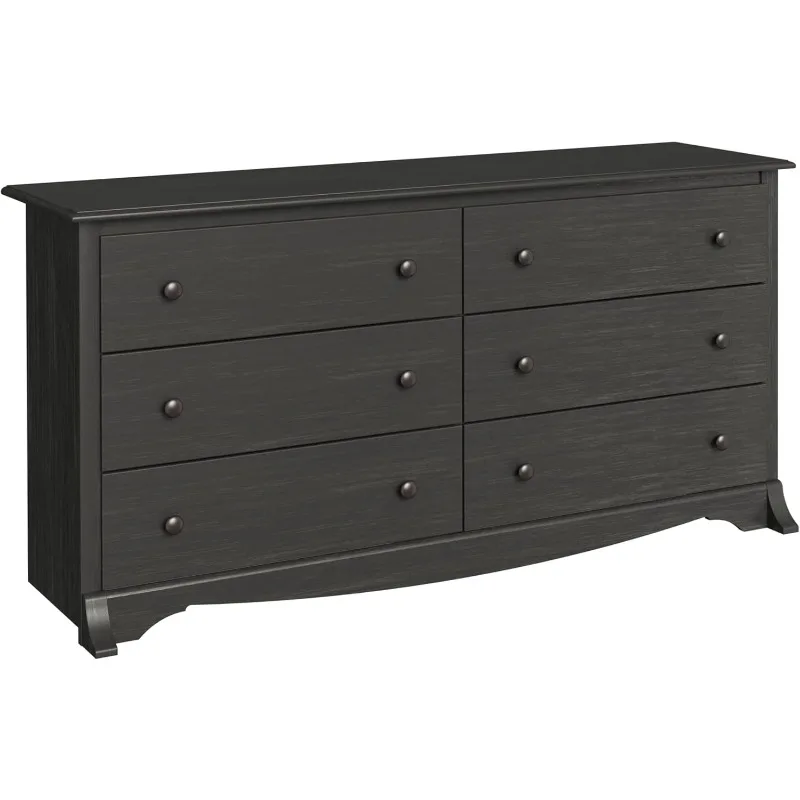 Sonoma 6 Drawer Double Dresser for Bedroom, Wide Chest of Drawers, Traditional Bedroom Furniture, 16