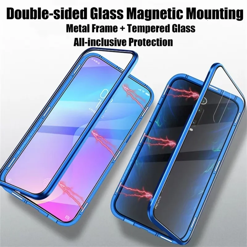 360 Double Sided Magnetic Glass Case For Samsung Galaxy A16 A55 A35 A15 A54 A17 A36 S23 S24 FE S25 Plus Ultra Metal Cover Coque