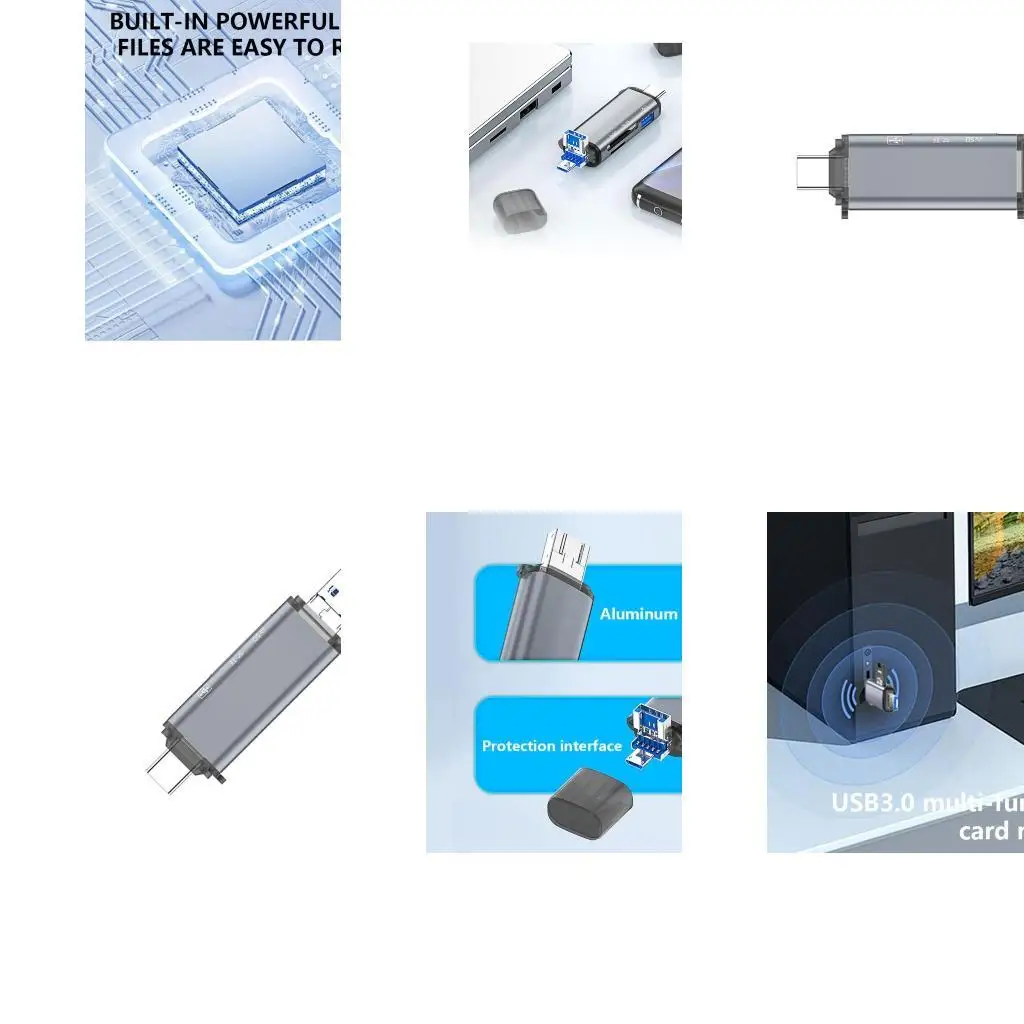

31BA Lightweight USB3.0 Memory Card Reader Memory Card Reader With Type C And USB Compatibility For Convenient Data Access