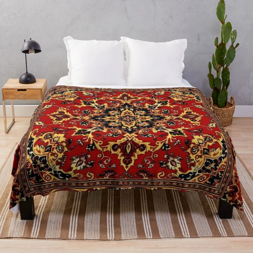 

17th Century Afghanistan Rug Print Throw Blanket Picnic Blankets For Sofas Sofa Quilt Decoratives Blankets