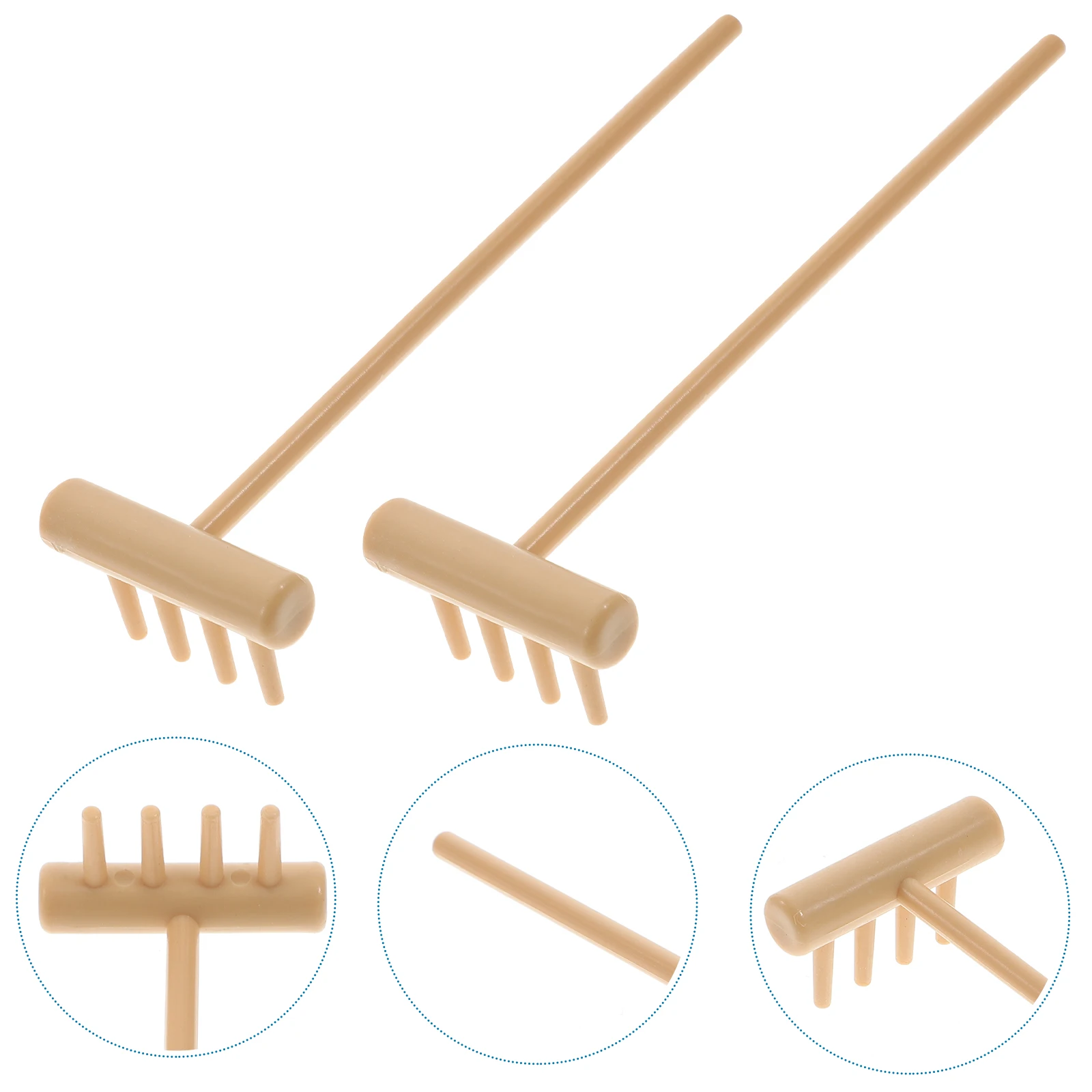 

6pcs Yellow Four Feet Zen Sand Rakes Set Small Light Plastic Sand Table Accessories Decorative Mini Landscape for Meditation