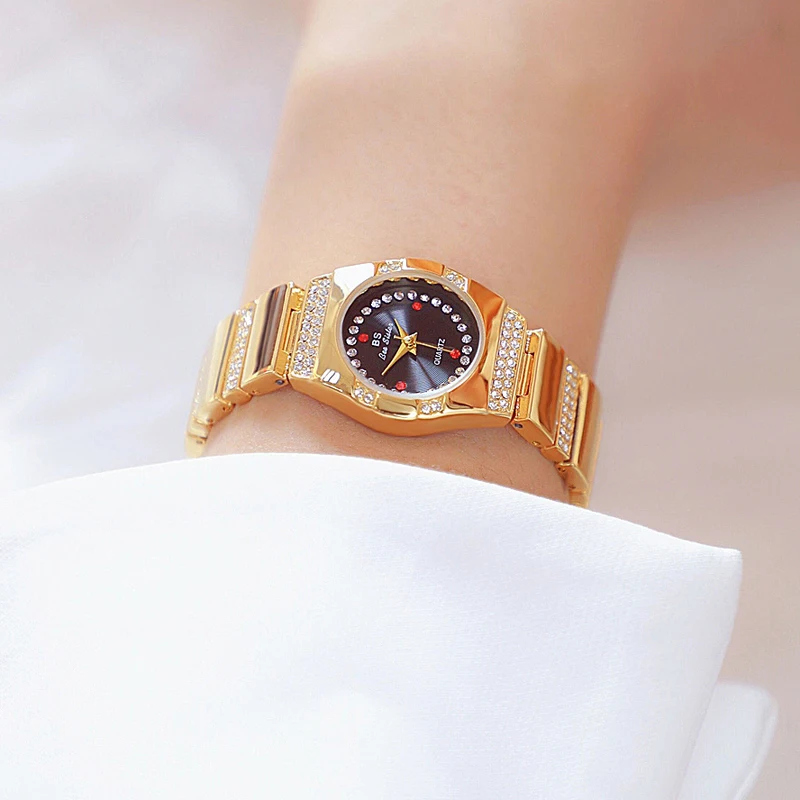 Fashion Women Watches Luxury Brand Diamond Gold Female Bracelet Wristwatch Crystal Elegant Small Dial Ladies Watch