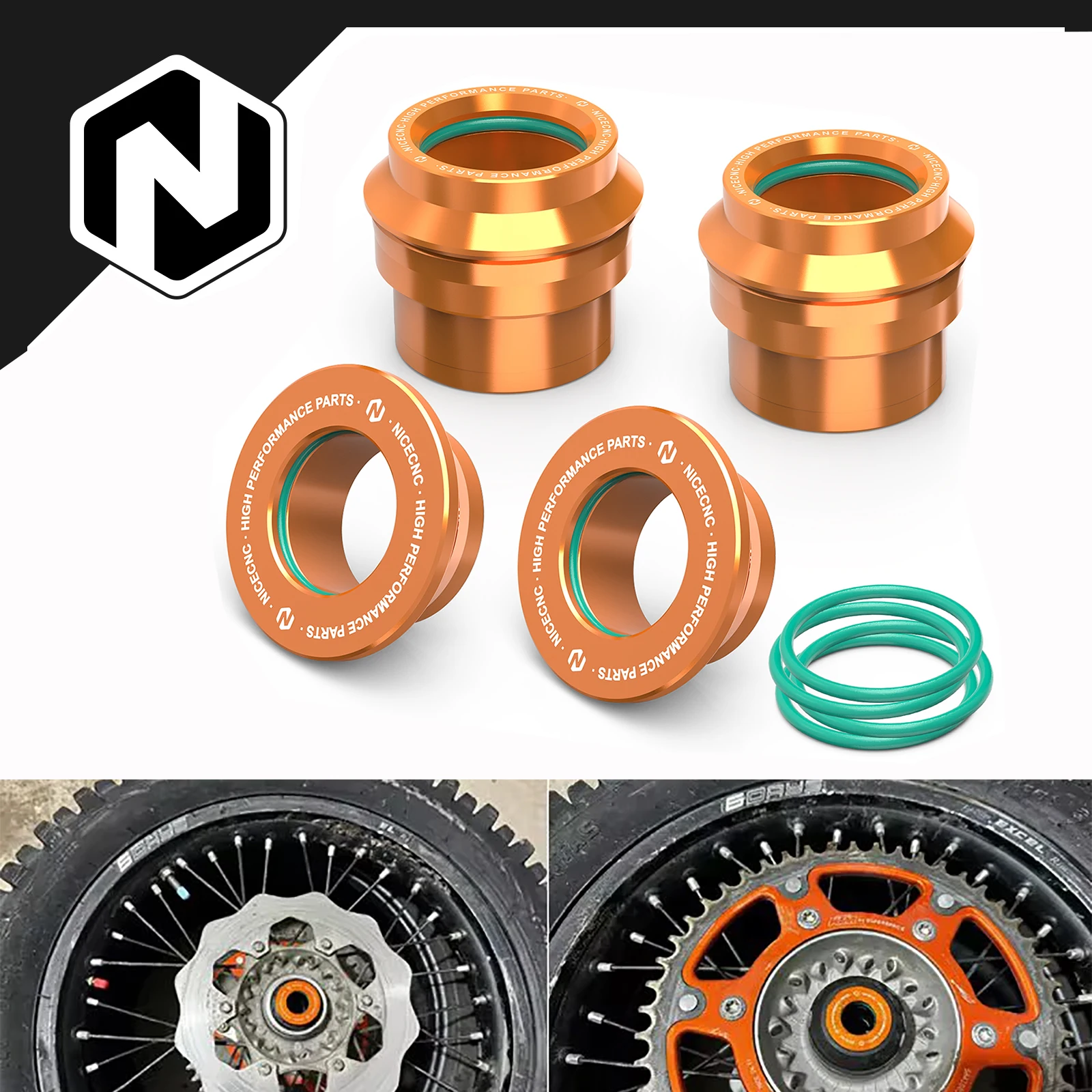 

NICECNC For KTM SX 125 2017-2022 22MM/25MM Front Rear Wheel Spacers Hub Collars SXF 450 SX-F 250 SX250 XC 300 XC-F 350 17-22