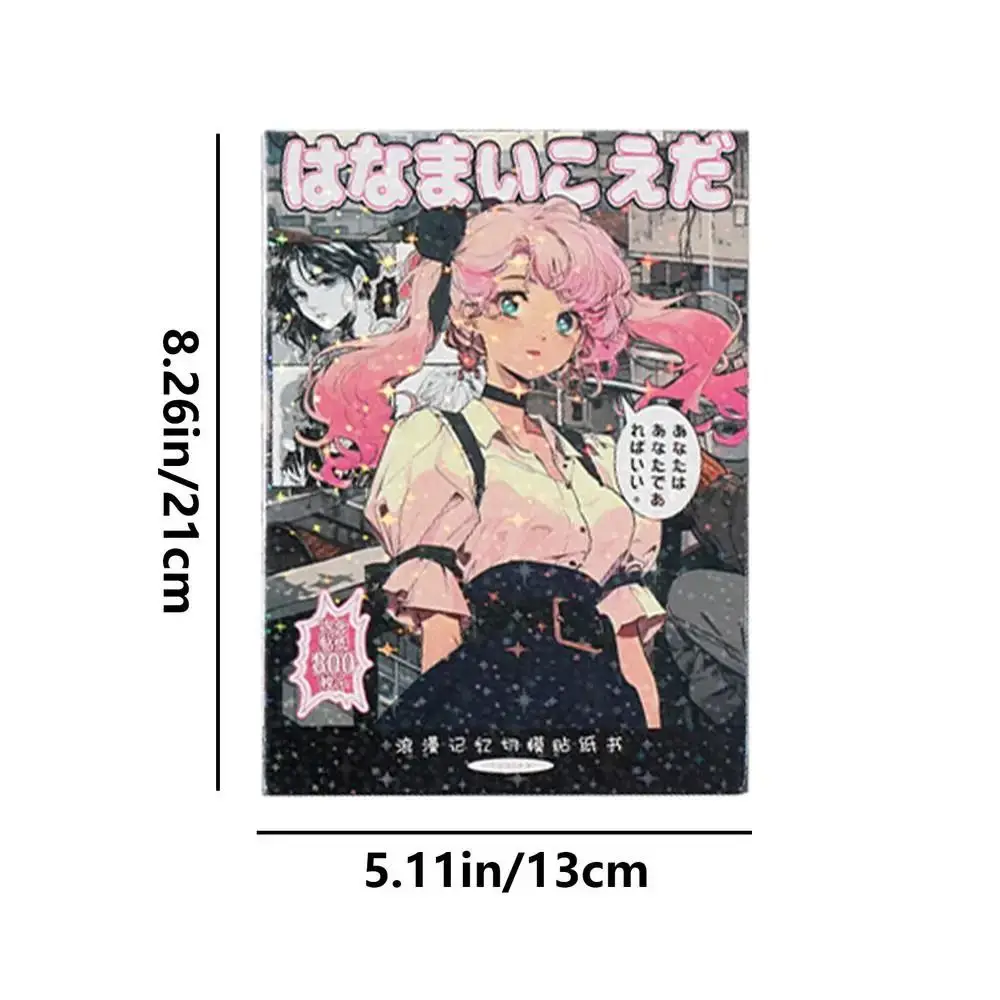45Sheets Y2K Style Japanese Comic Stickers Coated Paper Non-Repetitive Stationery stickers DIY Decor Unique Designs