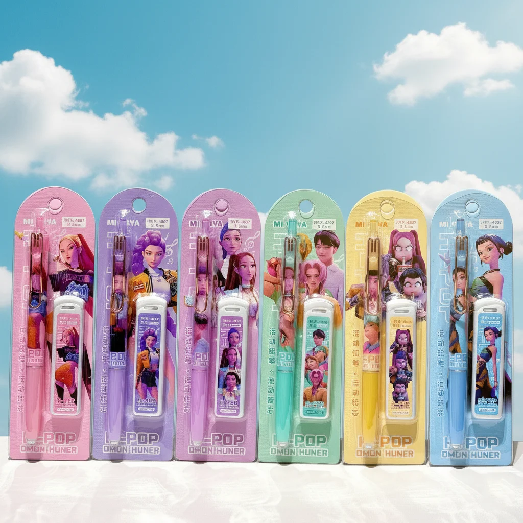 KPOP デーモンハンター オートマチックペンシルセット - ランダム1/2/4本入り 学生・子供向け文房具、書き物・お絵描きギフト