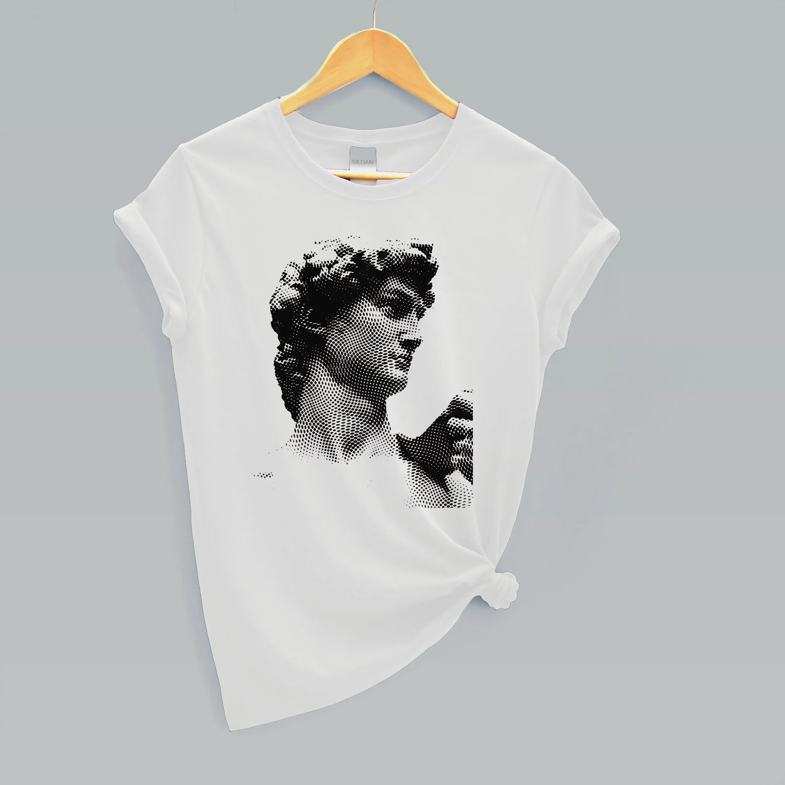 Michelangelo T Shirt Aesthetic Clothing David Creation Of Adam Halftone Renaissance Art