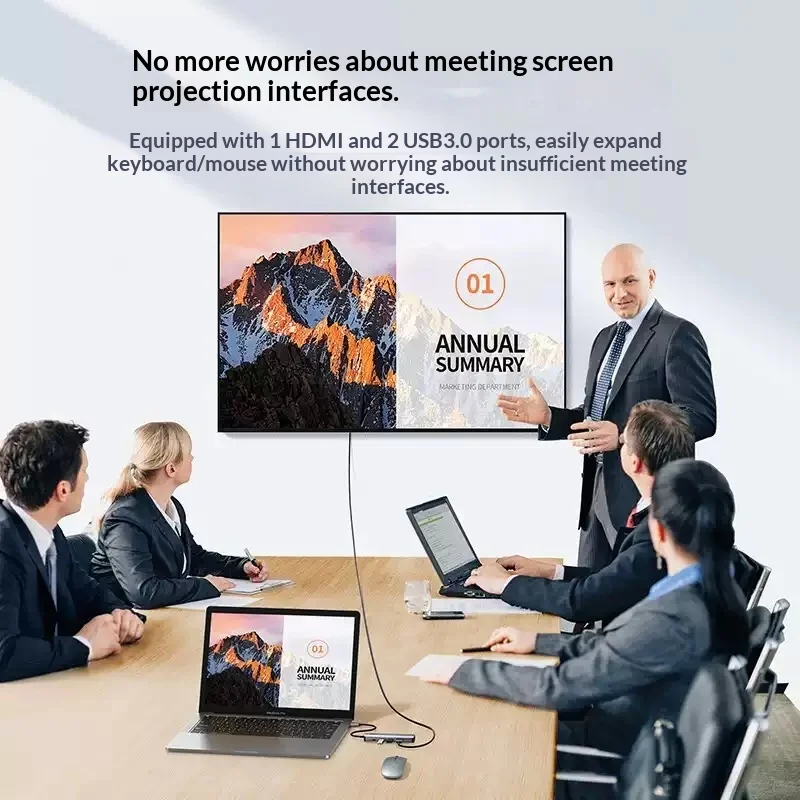UGREEN CM418 10919 5 in 1 USB C Hub 4K HDMI Gigabit Ethernet 100W PD 2 USB 3.0 Multiport Adapter for MacBook Laptop view 4
